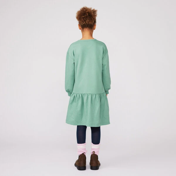 Kids Sweatshirt-Kleid "Tierfreunde" Türkis 2 Kids Sweatshirt-Kleid "Tierfreunde" Türkis – Bild 2